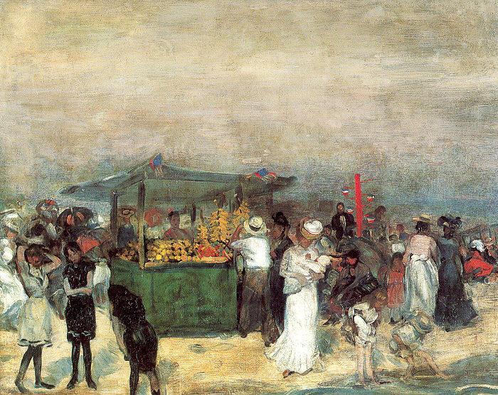 Glackens, William James Fruit Stand, Coney Island France oil painting art